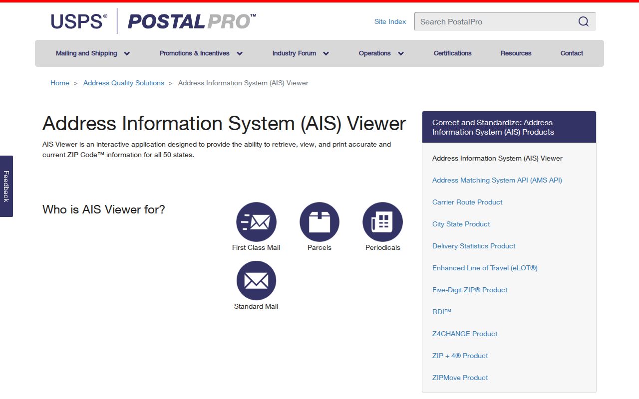 Paris Township ZIP code directory USPS AIS Viewer postal reference